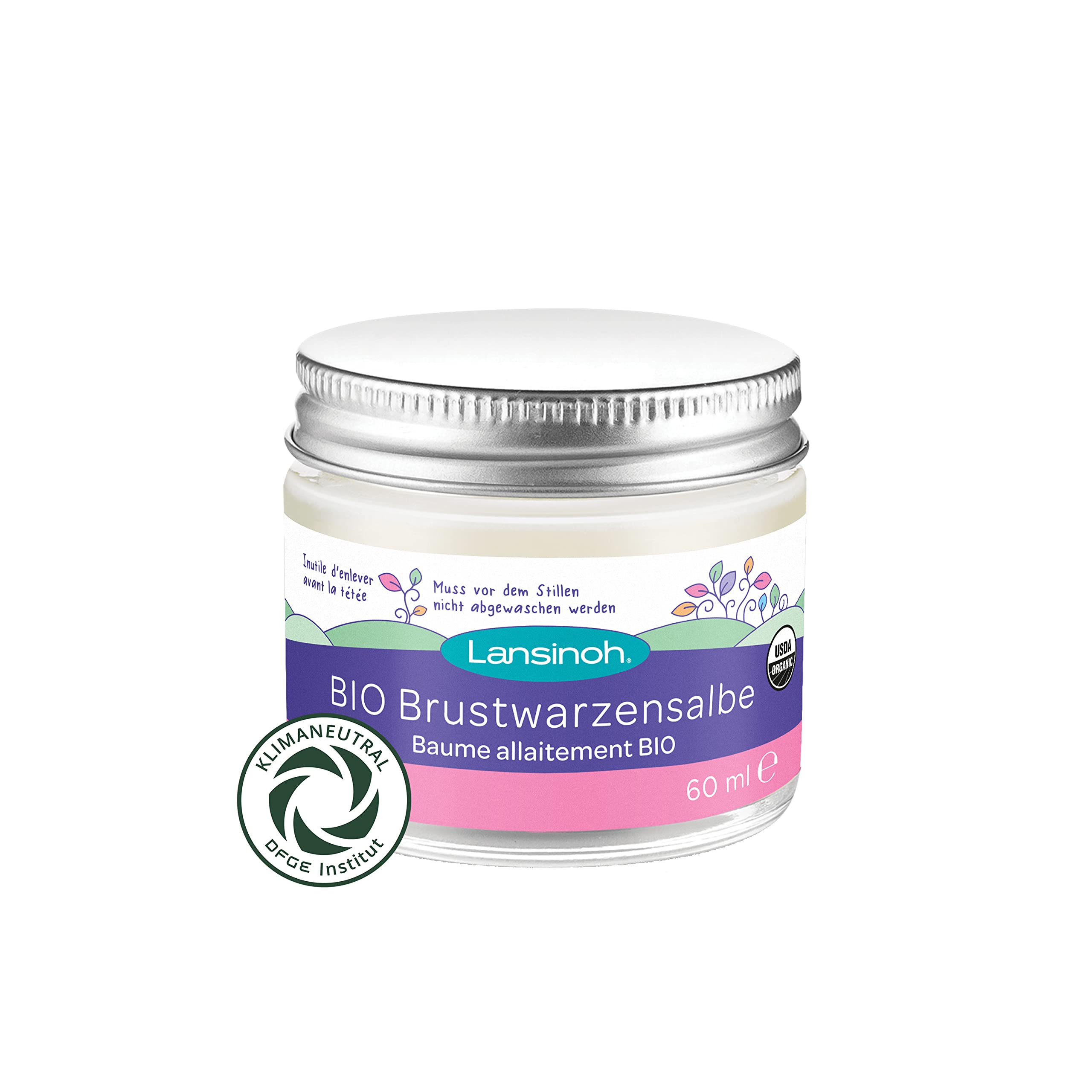 Lansinoh BIO Brustwarzensalbe, 60 ml - natürliche Pflege empfindlicher Brustwarzen und trockener Haut & HPA Lanolin Brustwarzensalbe, 40 ml - 100 % natürlich & klimaneutral
