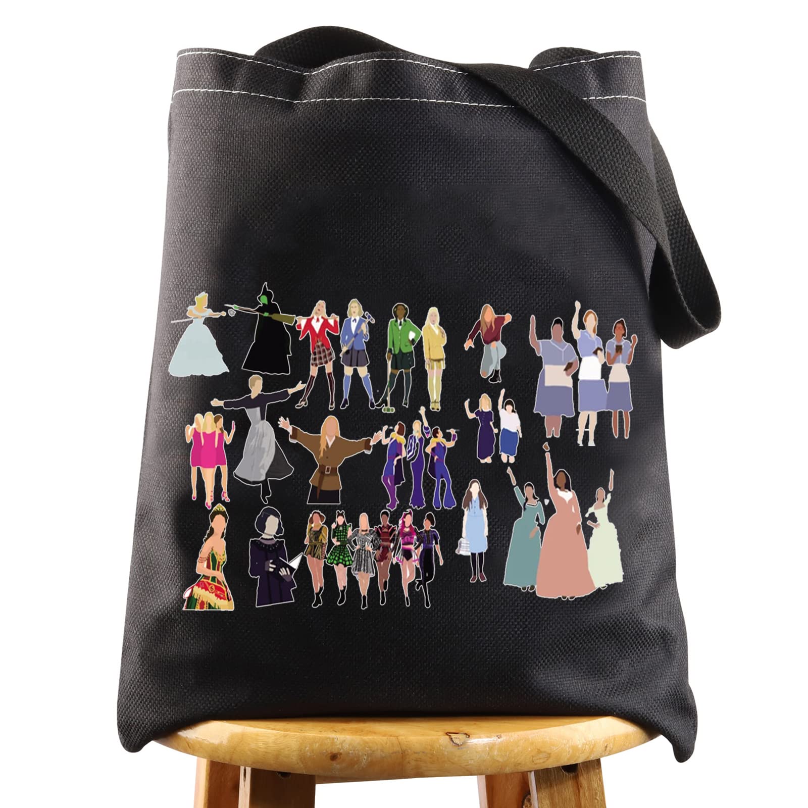 BWWKTOP Musical Character Canvas Tote Bag Theatre Fans Gift Theatre Music Merchandise