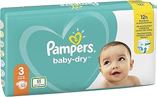 Pampers Baby-Dry Tape Nappies (6kg-10kg) Size 3 Crawler, 52 Count