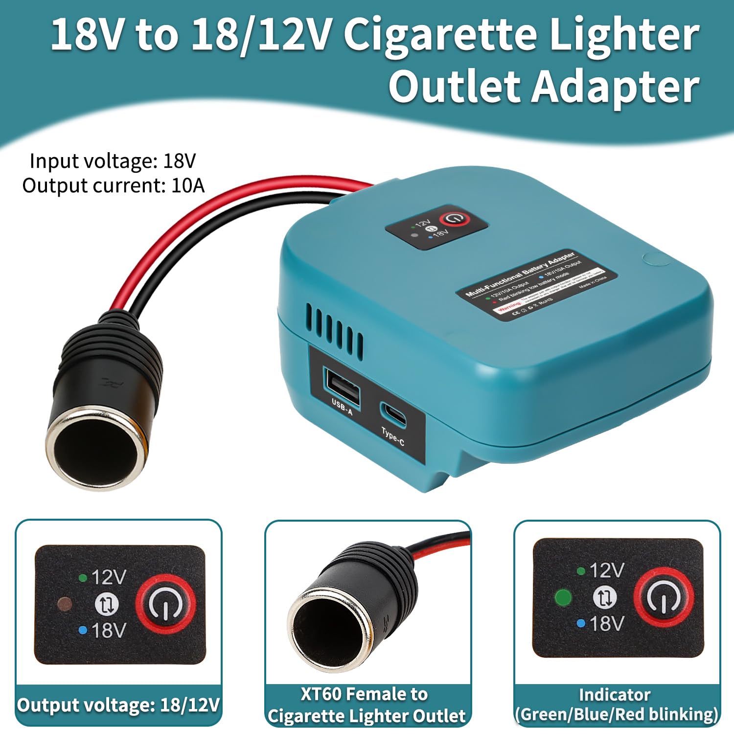 Adattatore Convertore Step-Down DC 18V A DC 12V 15A 180W Per - Foto 13