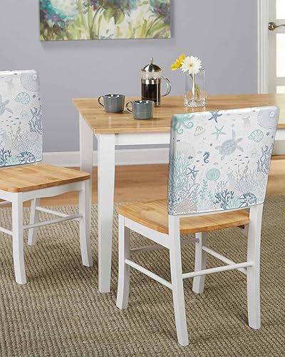 Vista 102 de Fundas para sillas navideñas de muñeco de nieve negro, 4 piezas, fundas traseras de comedor, fundas para árbol de Navidad, protectores extraíbles