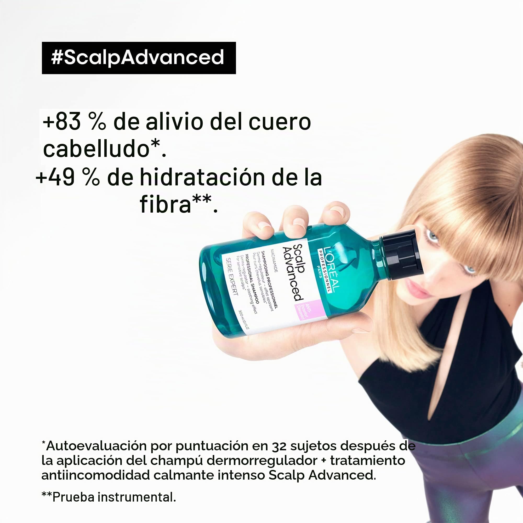 L’Oréal Professionnel, Champú Anti Malestar Enriquecido con Activos Dermatológicos para Cuero Cabelludo Sensible, Scalp Advanced, 500 ml (Paquete de 2)