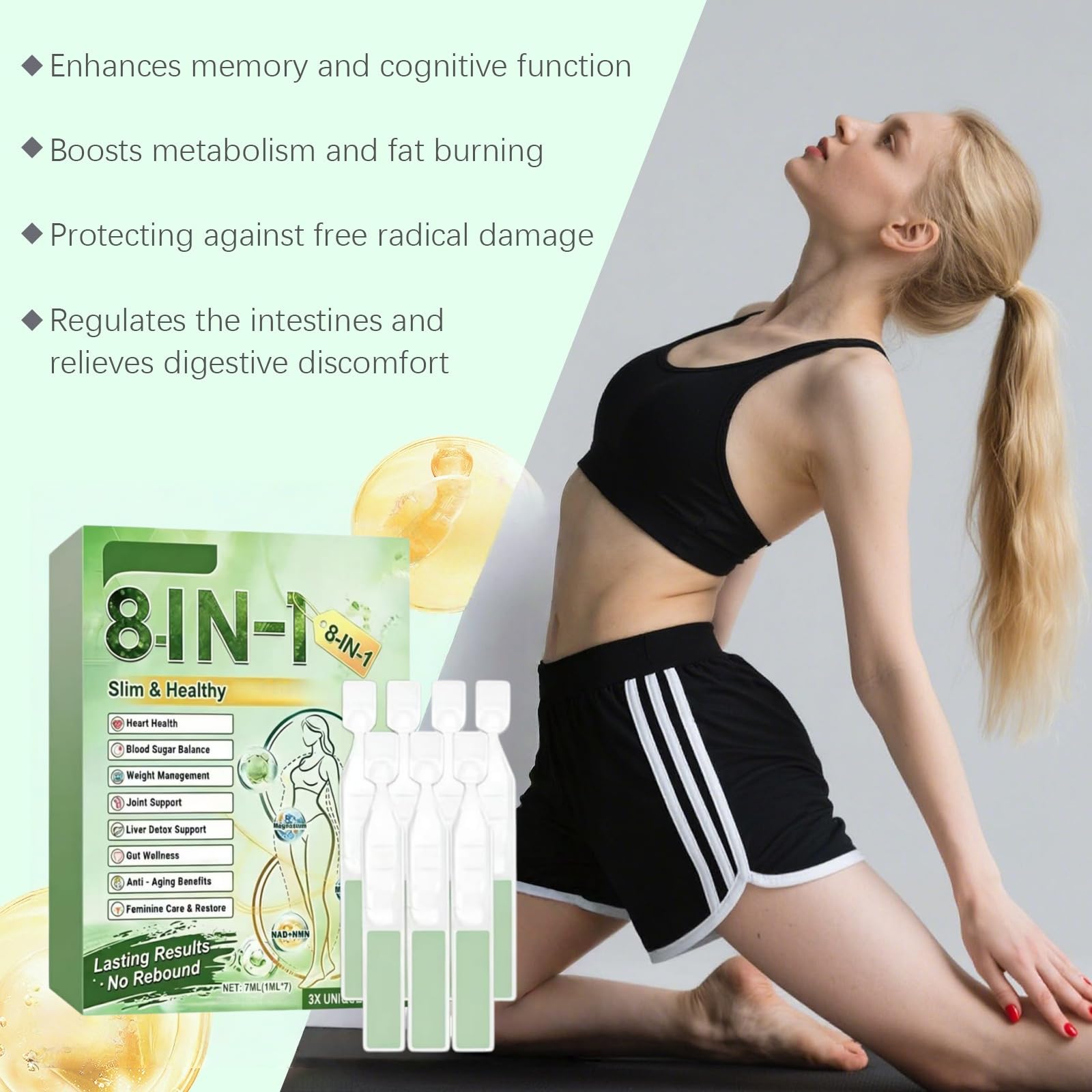 Gocce dimagranti naturali 8 in 1 2026, liquido orale accelera il metabolismo, riduce l'appetito ed elimina il grasso addominale, per la cura quotidiana del corpo