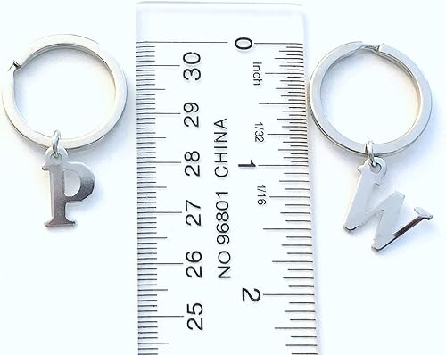 Miniatura 3 de Llavero con inicial, A B C D E F G H I J K L M N O P Q R S T U V W X Y Z Llavero con monograma, regalo para nuevo conductor, regalo personalizado