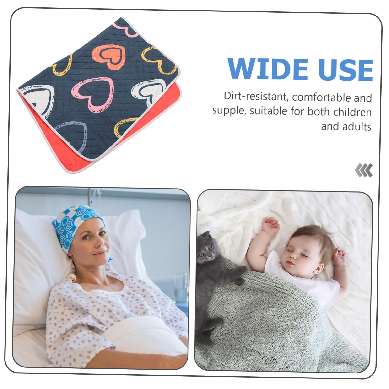 Anneome Wiederverwendbare Bettmatte für Inkontinenz bei Älteren Menschen mit Baumwollmaterial und Einfache Reinigung für Reisen und Patienten