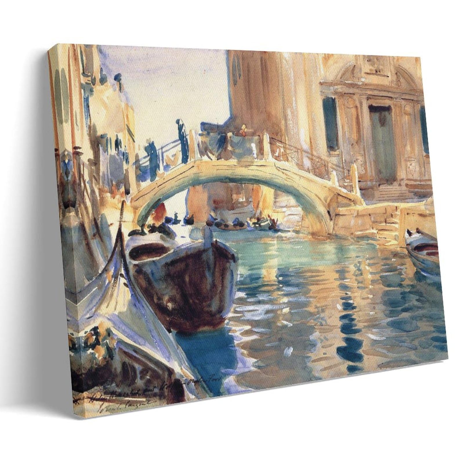 Ponte San Giuseppe Di Castello, Venezia di John Singer Sargent Painter - Stampa artistica da parete su tela, decorazione moderna per camera da letto, 50 x 75 cm