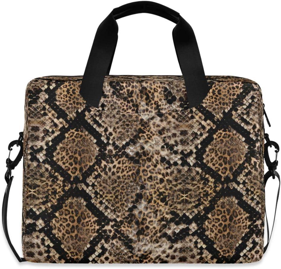 Laptop Bag Animal Snake Skin Print Laptop Sleeves Case for 13 14 15.6 Inch Computer Tablet Briefcases Carrying Case Shoulder Bag for Work