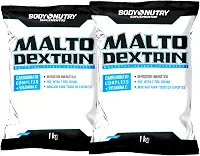 Kit 2x Maltodrextrina 1kg Repositor Energético Pré e Pós Treino Fonte de Carboidratos + Vitamina C Auxilia na recuperação da Função Muscular Matéria Prima Importada Original - Body Nutry (1Kg, Natural)