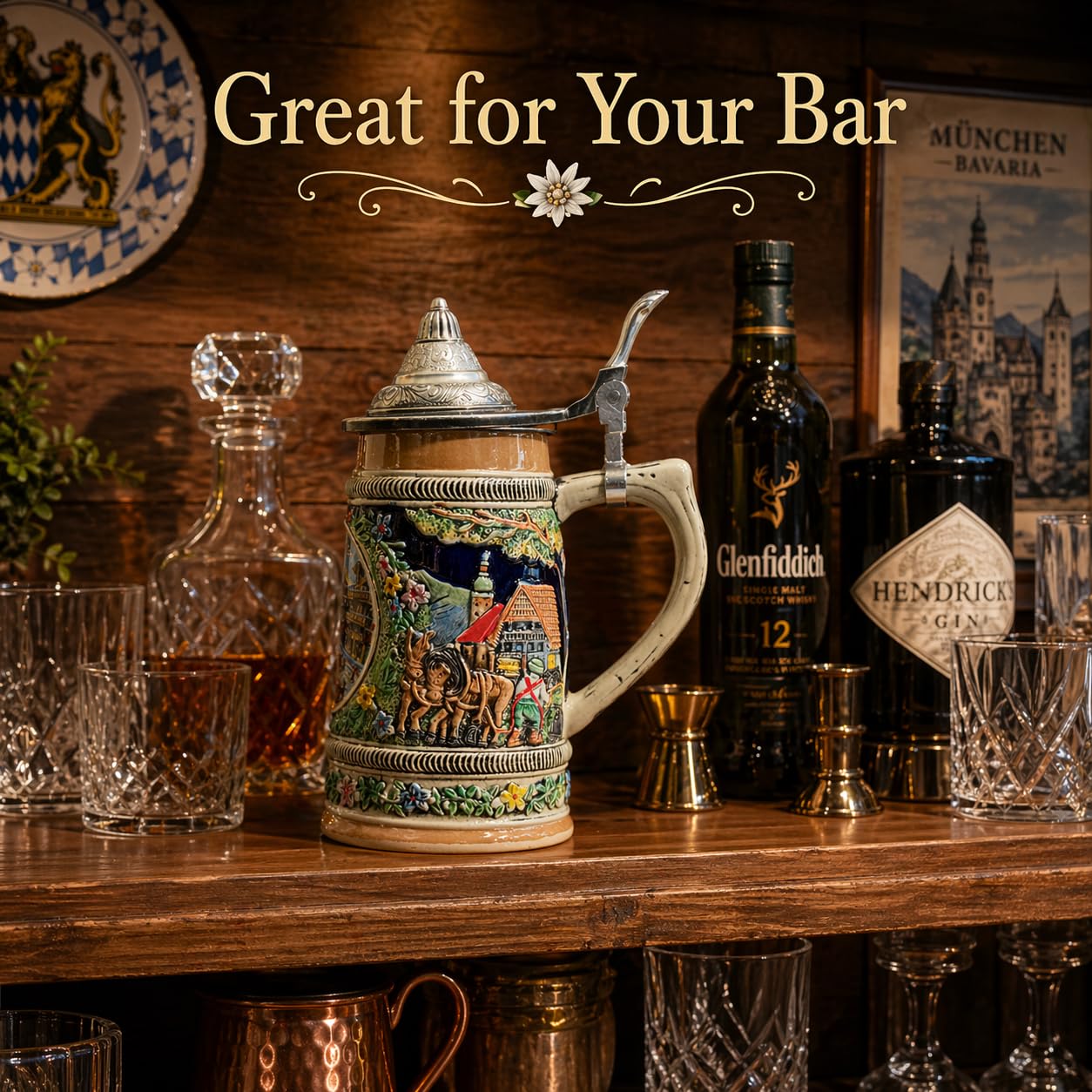 E.H.G Bierkrug mit Deckel "Fall in Germany" (#1 Kollektion von vier Steinen) | 0,50 Liter