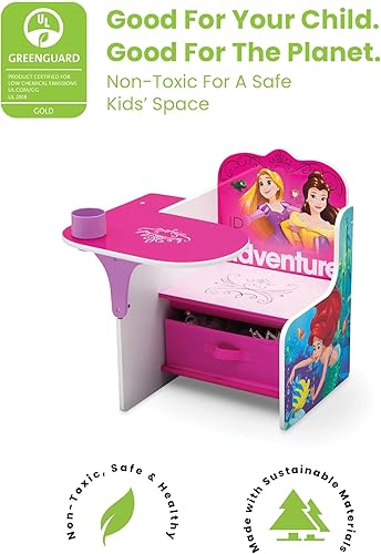 Miniatura 23 de Delta Children - Escritorio con silla y compartimento de almacenamiento, diseño princesas de Disney Rosado,Disney Frozen II,Princess