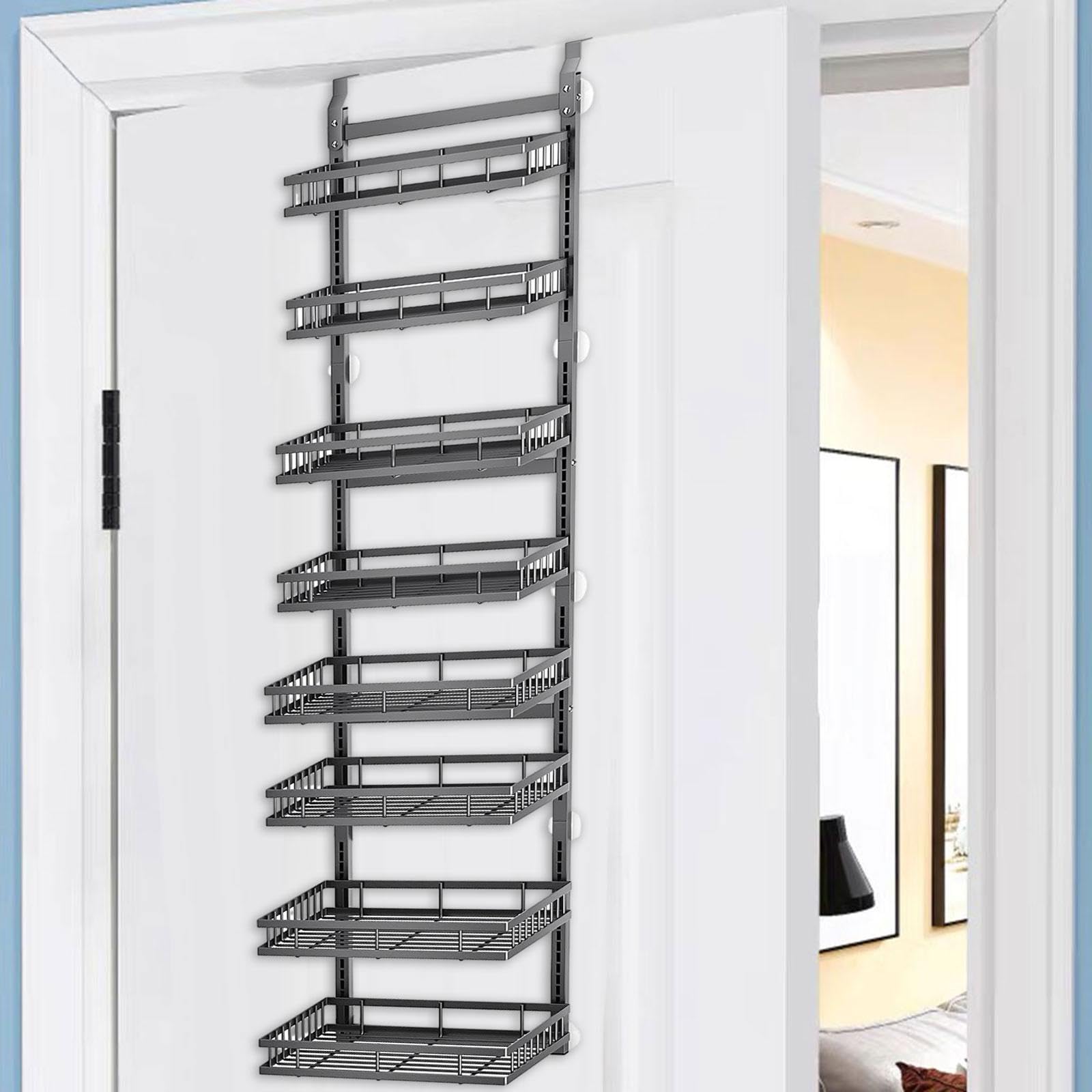 Organizador sobre La Puerta con Estantes Alacena Colgante Especiero de Pared Repisa Ajustable Metal Resistente Ahorro de Espacio Y Altura Regulable Al