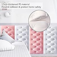 Vista 4 de Cabecera autoadhesiva, calcomanías de pared 3D anticolisión, paneles de pared tapizados, cabecera montada en la pared, paneles de pared Verde