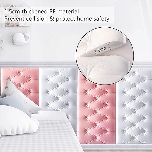 Miniatura 3 de Cabecera autoadhesiva, calcomanías de pared 3D anticolisión, paneles de pared tapizados, cabecera montada en la pared, paneles de pared
