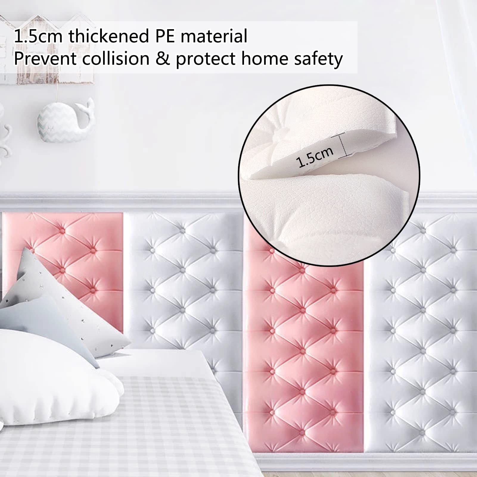 Paneles de Pared 3D, Paneles de Pared 3D Peel and Stick Wallpaper, Decoración de Fondo Impermeable para el hogar Pegatinas de Pared Tapetes de Pared, Cojín Suave anticolisión para
