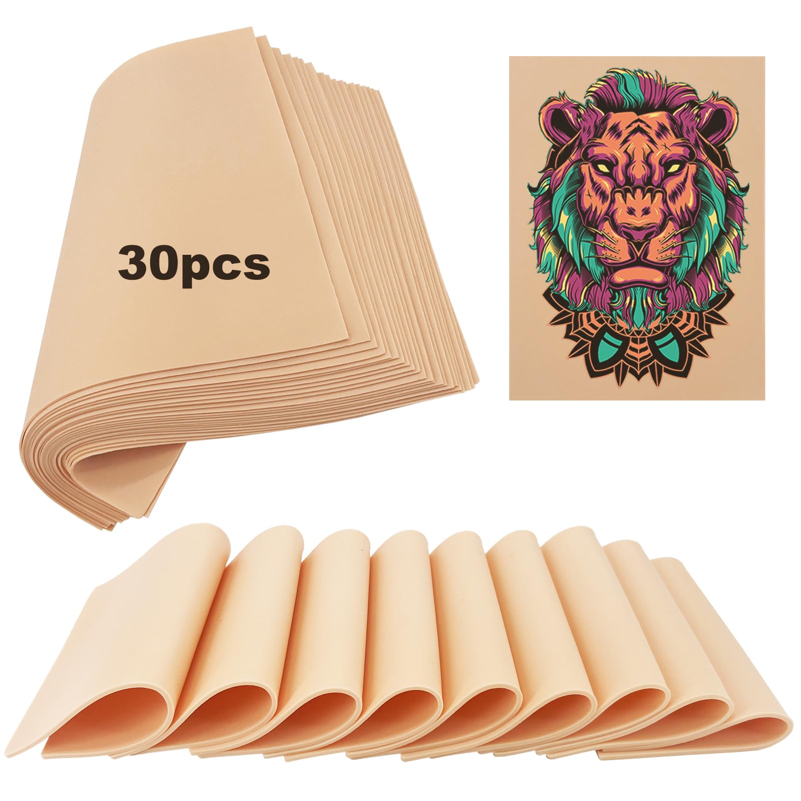 Amazon.com: 30 Pack Fake Skin for Tattoo Practice, 8 display picture 1