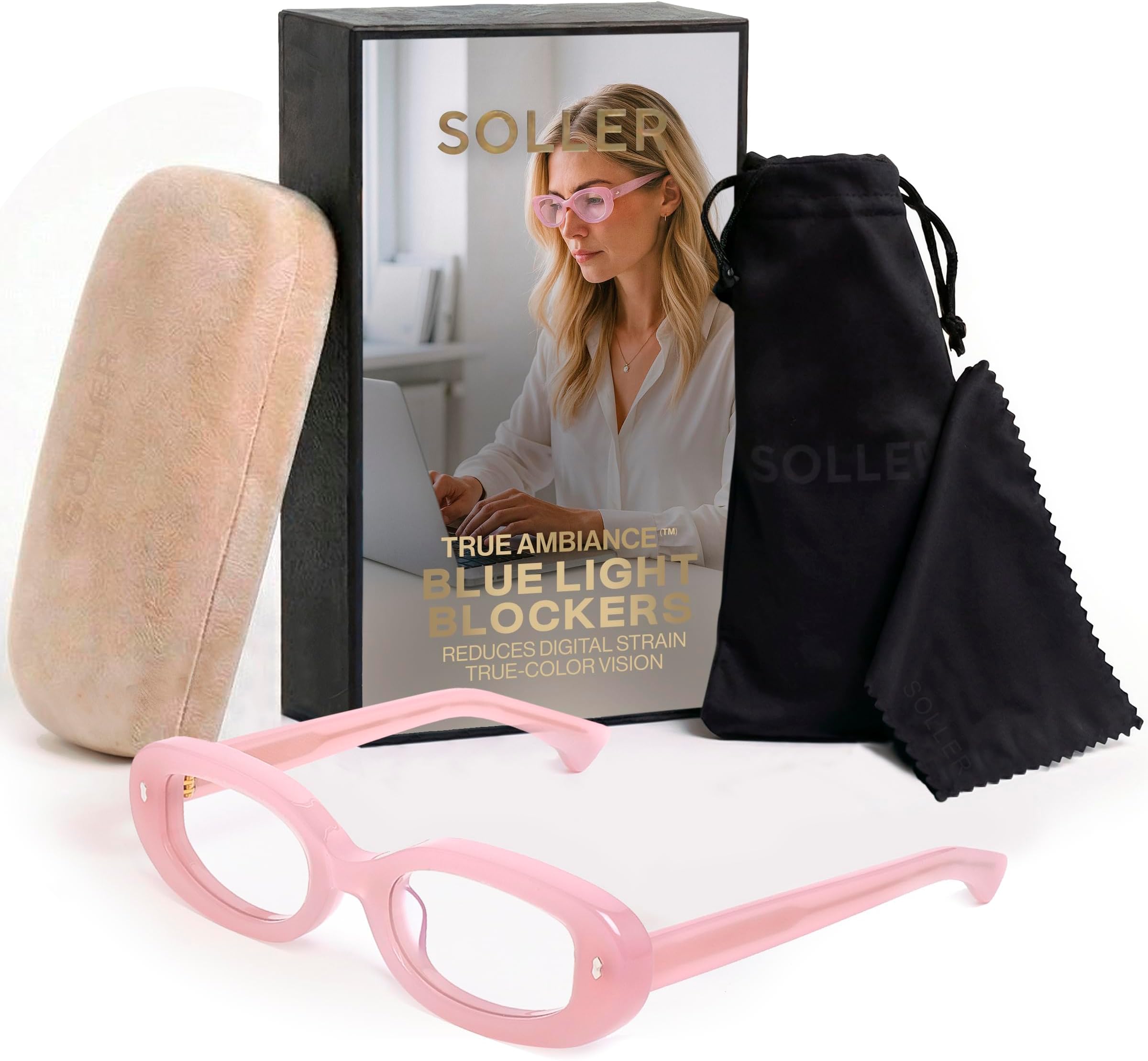 Clear Blue Light Blocking Glasses for Computer, Anti Eye Strain Office Screen Glasses for Men & Women