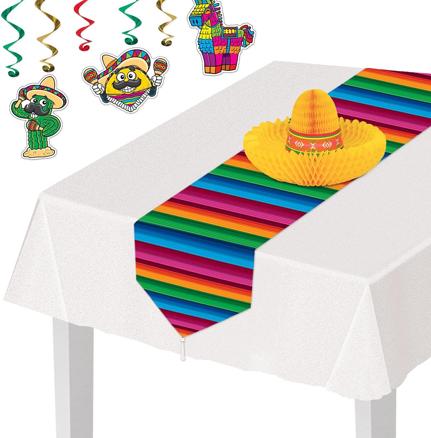 Amazoncom Beistle Printed Paper Serape Mexican Theme Decoration Cinco De Mayo Fiesta Table Runner Tableware