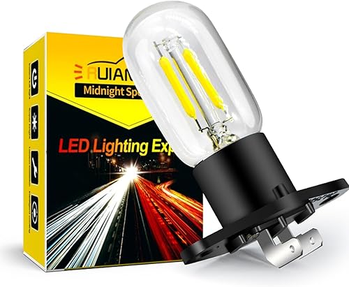 Ruiandsion Bombilla de microondas Z187 Base 110 V 120 V 25 W Bombilla LED para lámpara universal de horno de peras microondas, blanco, no regulable