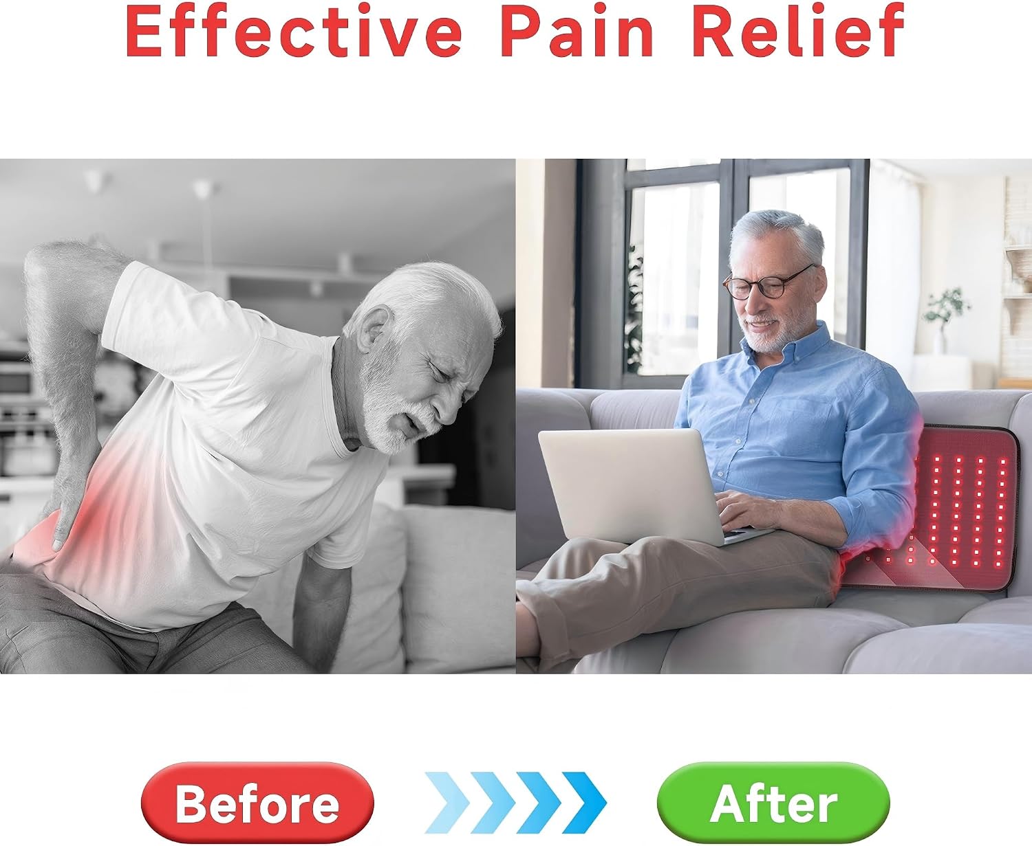 24" × 12" Red Light Therapy Pad for Body Pain Relief, FSA&HSA
