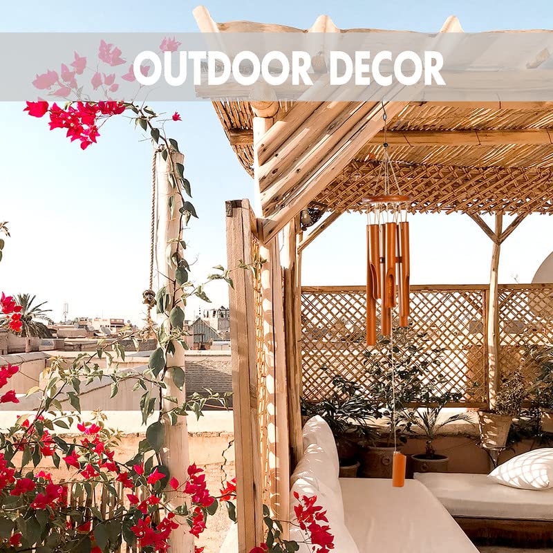 Amazon.co.jp: Sansnow 木製風鈴 屋外/屋内用 天然竹風鈴 美しい深みの