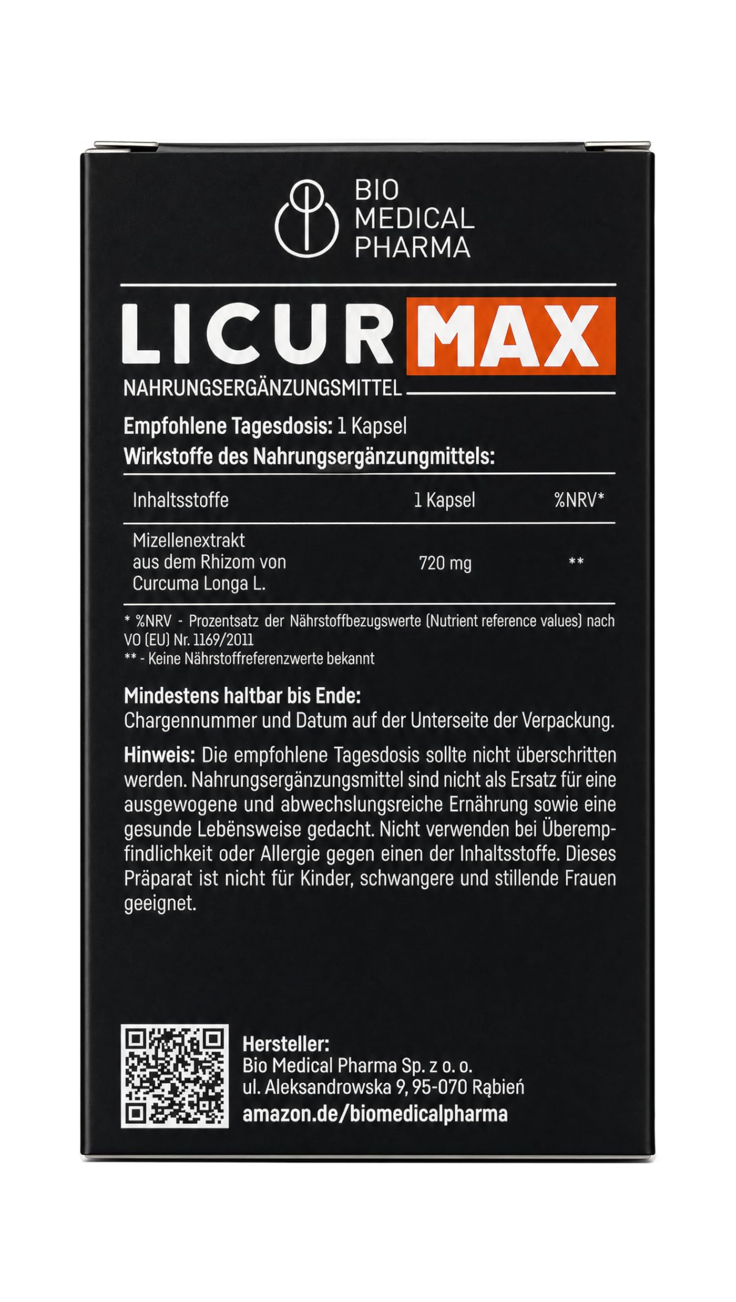 Kurkuma Kapseln Hochdosiert – 185x Höhere Bioverfügbarkeit – Mizellares Curcumin NovaSOL – Nur 1 Kapsel Täglich Ohne Piperin – Vegane Flüssigkapseln – Licur Max (60 Kapseln, 2-Monats-Vorrat)