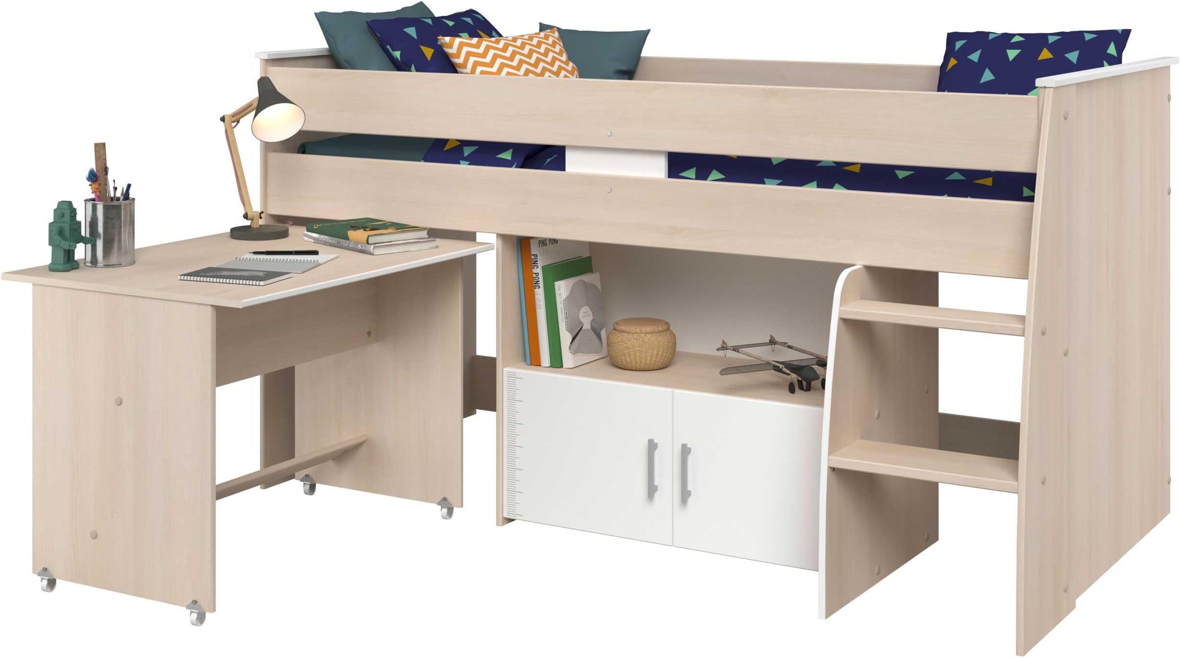 Parisot Contemporary Charley Midsleeper Bed, Twin