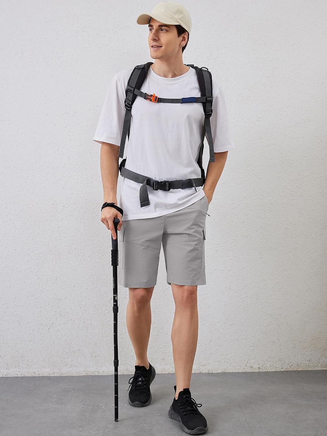 Men's Quick Dry Hiking Cargo Shorts Lightweight UPF 50+ Outdoor Climbing Work Shorts with Zipper Pockets S-2XL