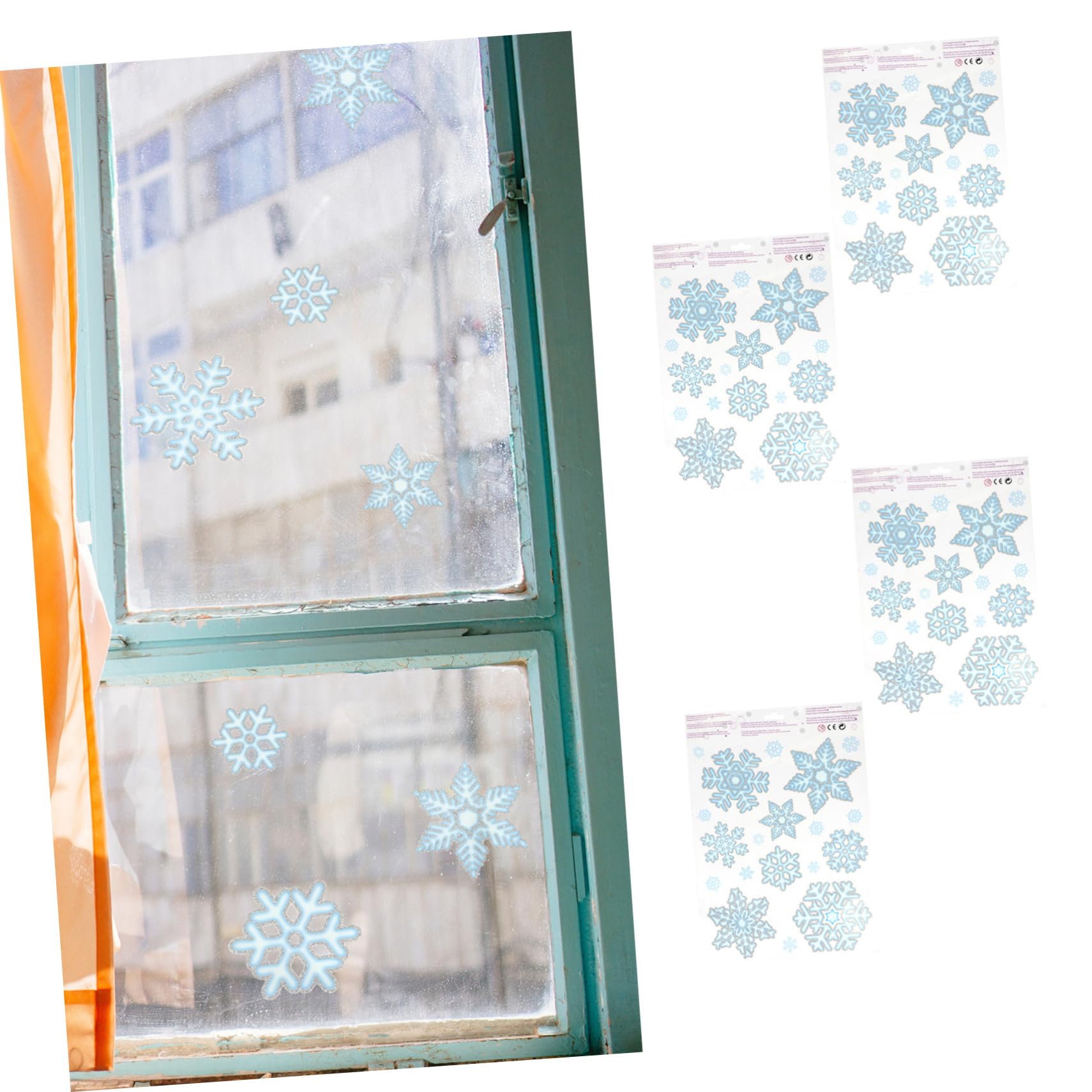 BESTOYARD 8pezzi Sticker Natalizi Rimovibili Fiocco Per Finestra Per Decorazioni Natalizie e Atmosfera Invernale Adatti Vetrine e Superfici Lisce