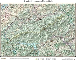 Benchmark Maps Great Smoky Mountain National Park, Tennessee Wall Map (26" x 35" - Paper)