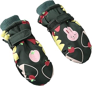 Guanti da Sci Bambini - Muffole da Sci per Bambini Guanti Invernali Caldi Impermeabili - Guanti da Neve Antivento per Snowboard, Pattinaggio, Ciclismo, Corsa (2-10 Anni)