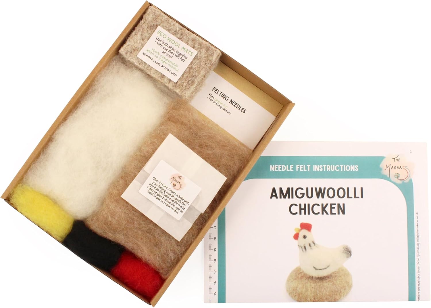 Wizardi Beginner Needle Felting Kit for Adults - Tiny Chicken Amiguwoolli. Bird Felting Kit 6.5cm Long. Felting Tools. Wool Felting Supplies. Felt Crafts. Wool Felt. The Makerss