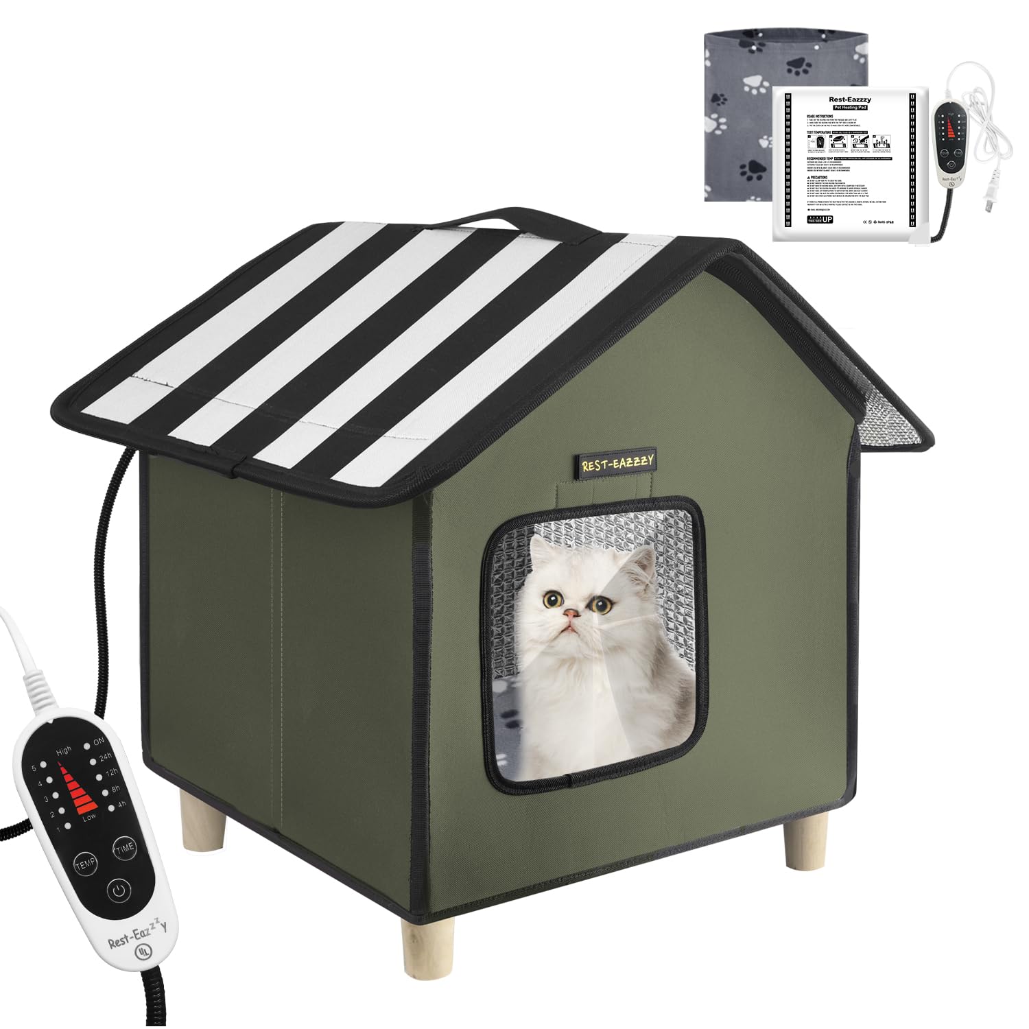 Outdoor Heated Kitty House Cat Shelter – 3 Styles | My Wholesome Pet, image size:1500x1500
