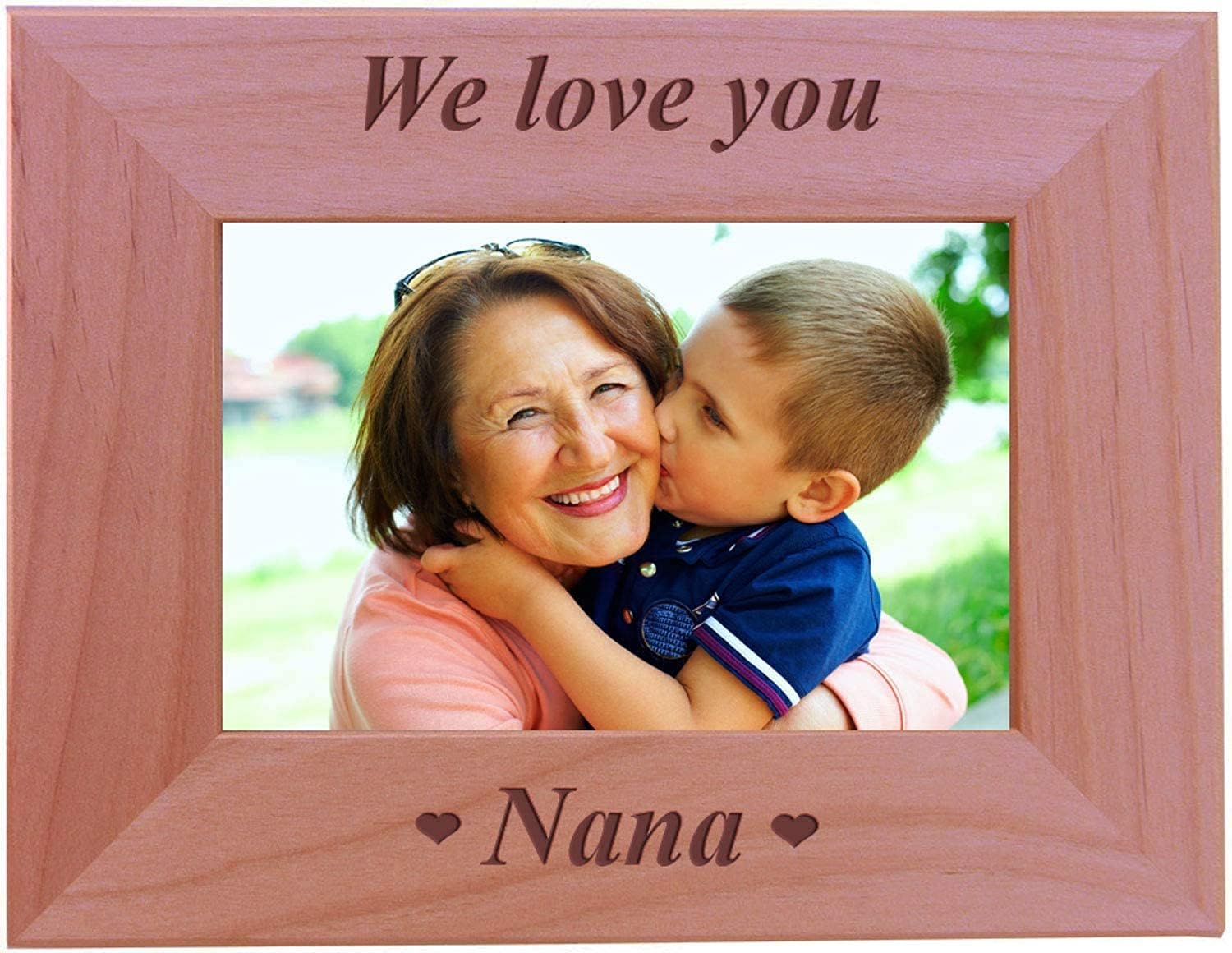 CustomGiftsNow We Love You Nana - Engraved Wood Picture Frame (5x7 Horizontal)