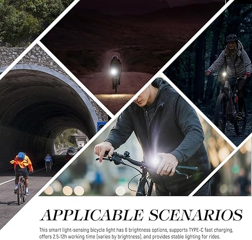 Miniatura 5 de 2500 Lumen Bike Light with Intelligent Light Sensor - Auto OnOff as Ambient Light Changes, USB Rechargeable Waterproof Bicycle Headlight, Ideal for