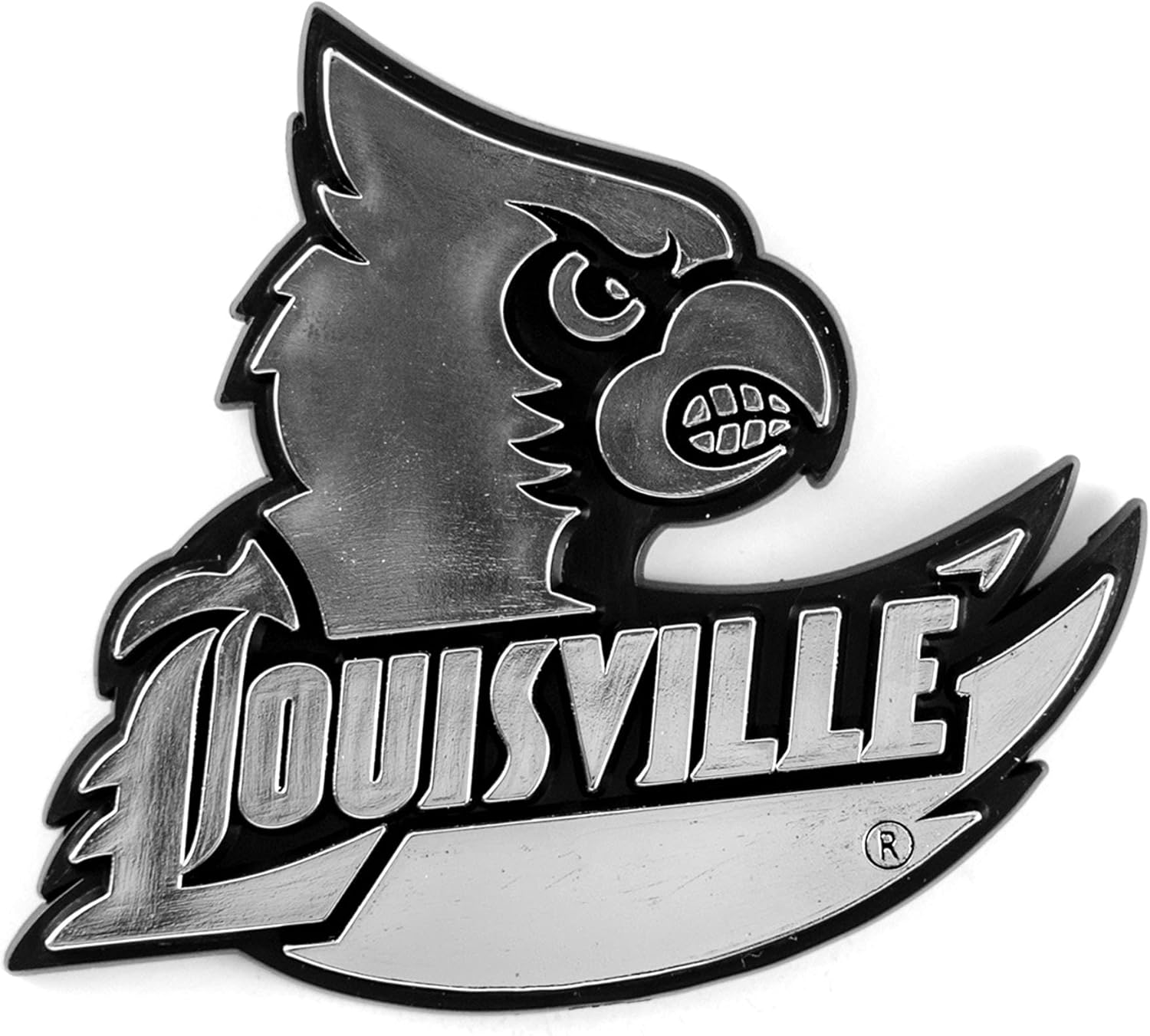 FANMATS 60353 Louisville Cardinals Molded Chrome Plastic Emblem