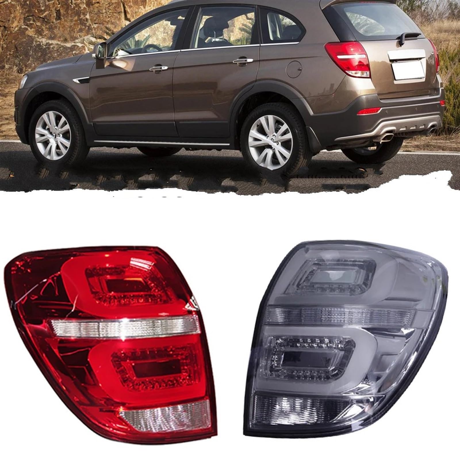 Piloto Trasero Para Chevrolet Para Captiva 2008 2009 2010 2011 2012 2013 2014 2015 Luz LED Trasera Parachoques Lámpara Freno Parada Izquierda Derecha Para Coche pilotos traseros remolque(Rojo,Derecha)