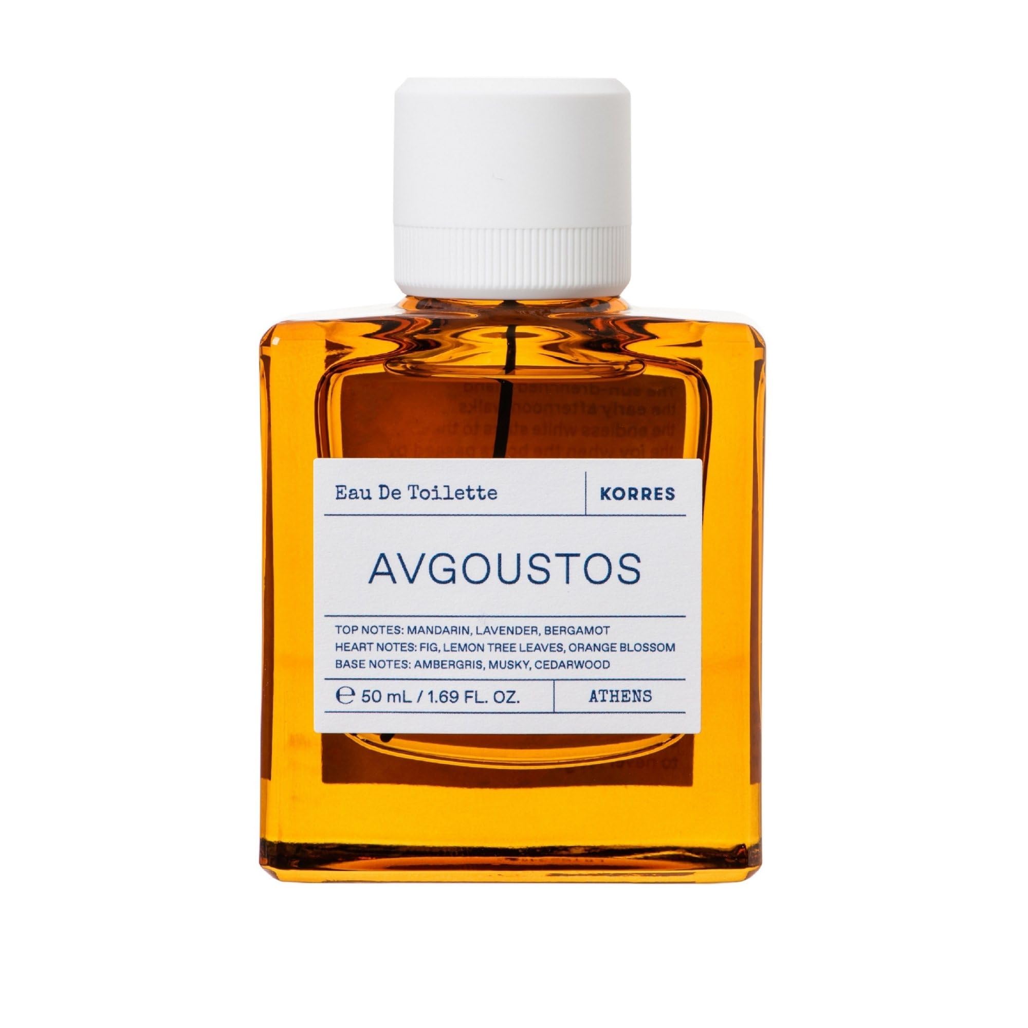 KORRES AVGOUSTOS Eau de Toilette per donna e uomo, fragranza unisex, profumo estivo fruttato-agrumato, 89% ingredienti naturali, vegan, 50 ml
