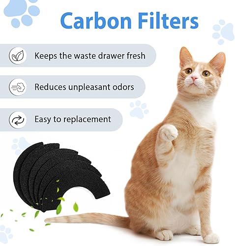 Miniatura 4 de Filtros de carbón activado compatibles con caja de arena para gatos LR 4, repuesto perfecto tamaño oficial (paquete de 6)