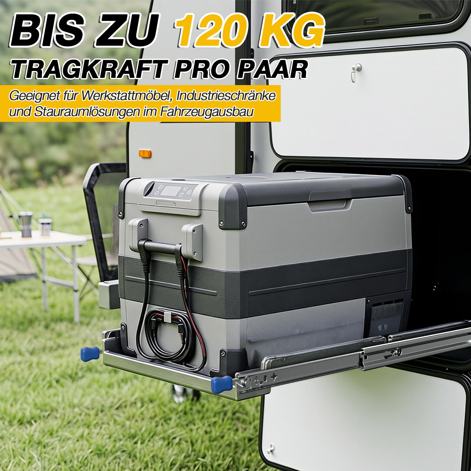 Wyciąg do dużych obciążeń 450 mm pełny wysuw, blokada, do 120 kg, 1