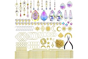 H&D HYALINE & DORA 215pcs DIY Crystal Suncatchers with Prisms Hanging Window Sun Catcher