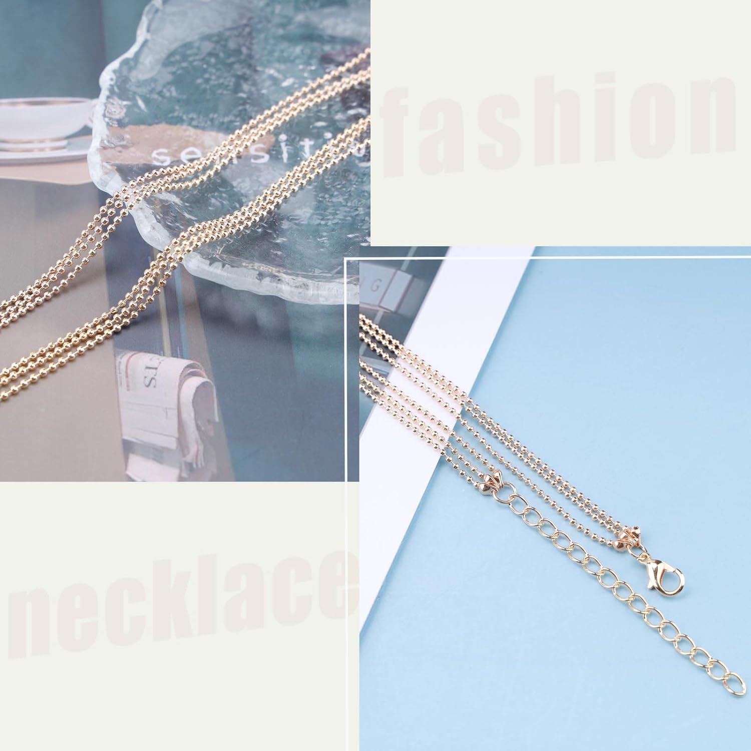 Bohemia Star Choker Necklace Crescent Moon Pendant Necklace Chain Gold Heart Necklace Vintage Layered Ball Chain Necklace Jewelry for Women - Image 5