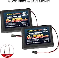 Vista 4 de melasta Batería receptora RC 6V 2000mAh recargable NiMH Receptor RX Paquete de baterías compatibles con Futaba RC Airplane Servo Controller Hitec