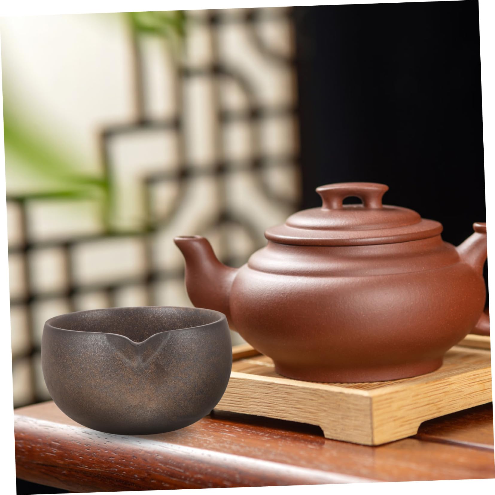 Ciotola Matcha Ceramica Nera con Beccuccio, Resistente e Facile da Versare, Stile Giapponese Tradizionale per Cerimonia del Tè e Uso Quotidiano