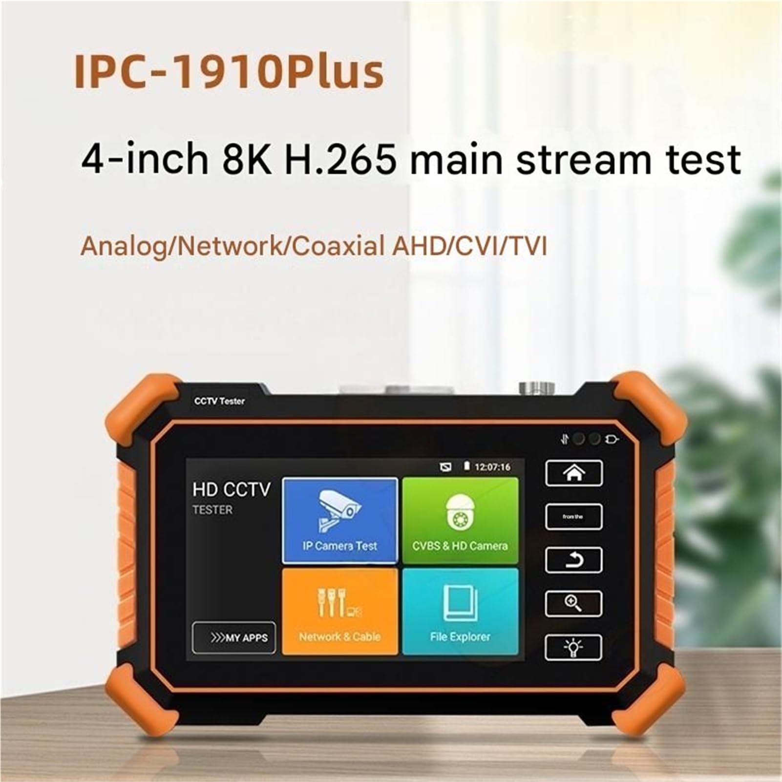 8K Engineering Treasure IPC1910Plus Testeur de vidéosurveillance réseau coaxial 5 en 1 avec PoE Tests rapides