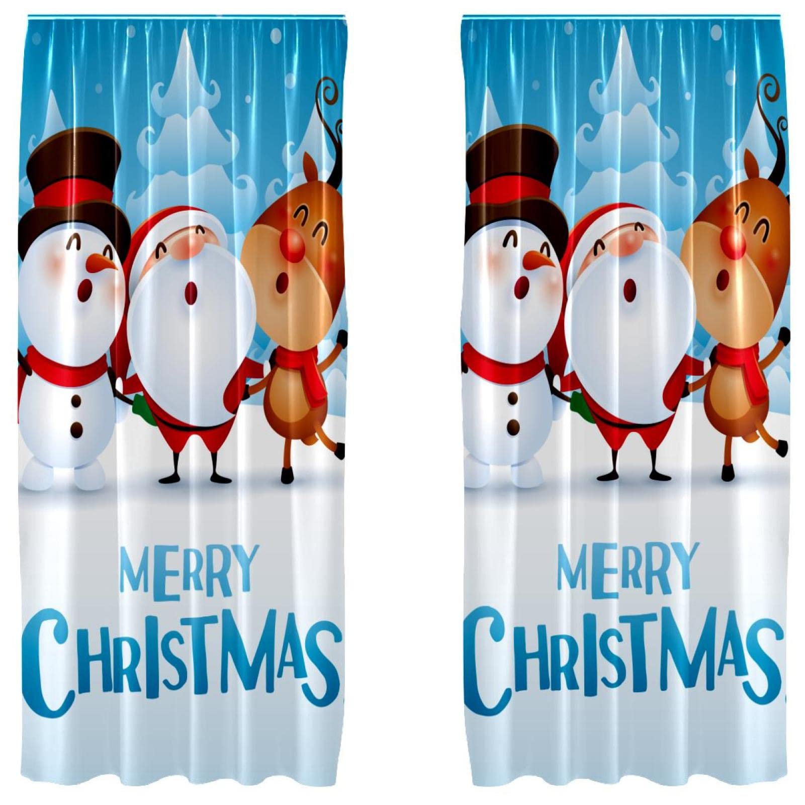 Cortinas de dormitorio para decorar ventanas en Navidad paneles de ciervos 55x84