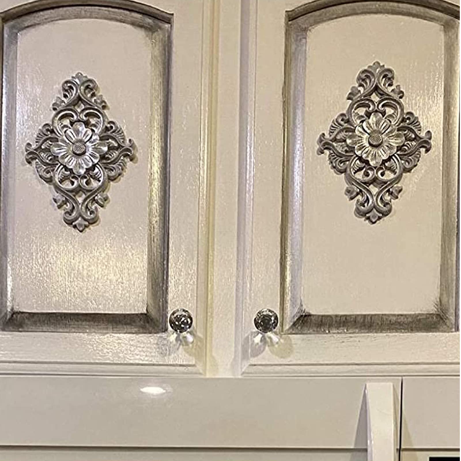 2 Pezzi Fregi in Legno Decorativi, Decorazione In Legno Intagliato