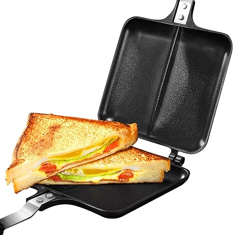 Amazon ホットサンドメーカー 朝ご飯対応 具だくさん対応 上下分離型 ホットサンドプレート 両面フラット ワッフルメーカー マルチサンドメーカー お手入れ簡単 軽量 アウトドア 家庭用 上下分離型 焦げ付きにくい 母の日 直火式ホットサンド ワッフルメーカー