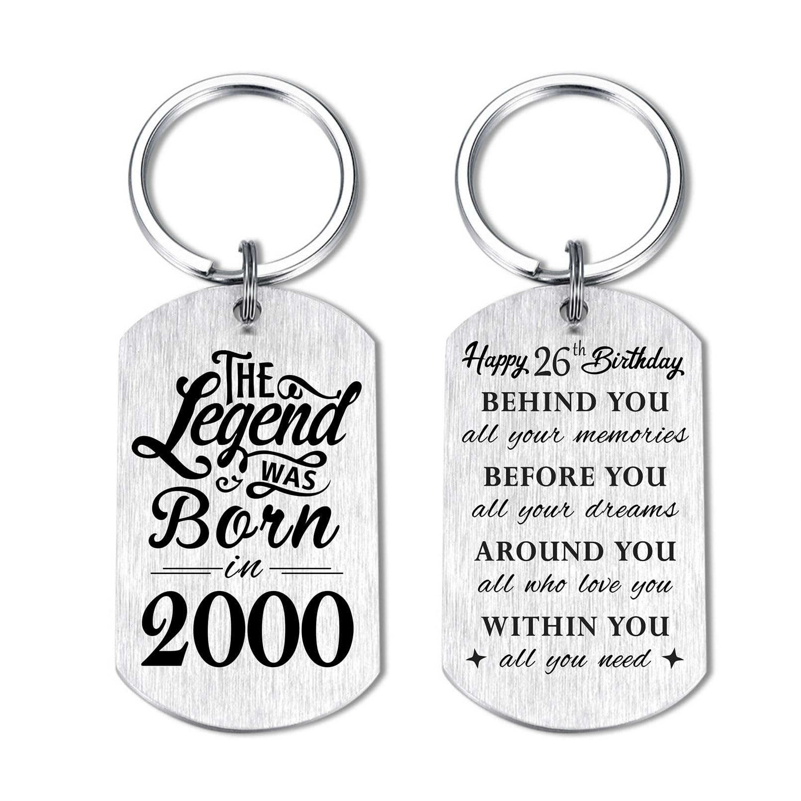 Yobent Birthday Gifts for Men Women Him, Happy Birthday Personalized Keychain, Men Gifts for Bday Unique