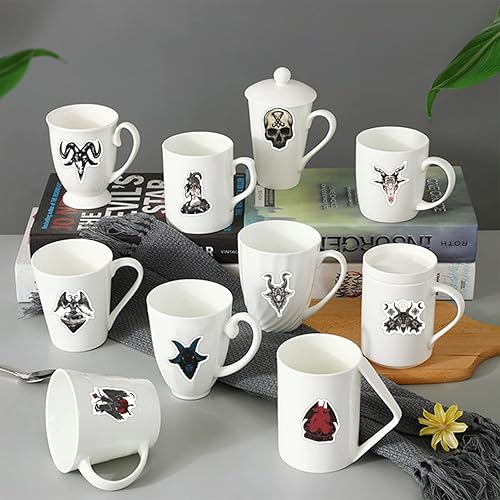 Miniatura 6 de REAXOY Calcomanías de terror satánico 50 calcomanías Baphomet para botella de agua laptop teléfono guitarra patineta equipaje vinilo impermeable