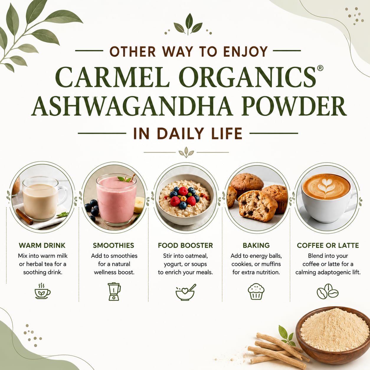 CARMEL ORGANICS Ashwagandha Root Powder 100 Grams 2